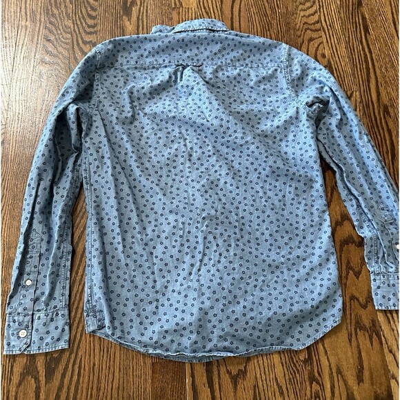 American Eagle Outfitters Shirt Mens Size S Blue Floral Long Sleeve Button Down - Picture 9 of 9